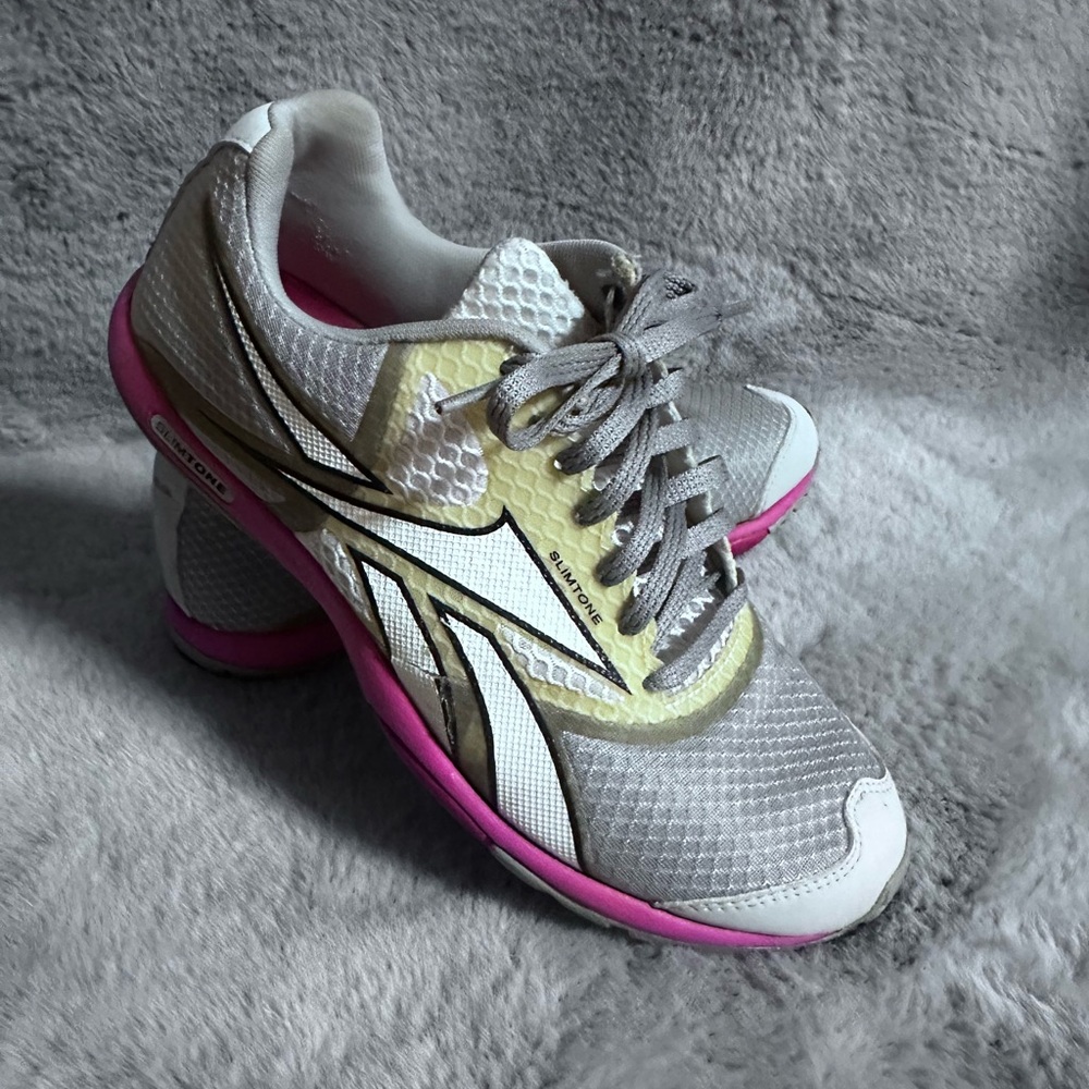 Womens Reebok Slim Tone Edge Gray Athletic Training Shoes Sneakers Size 6.5